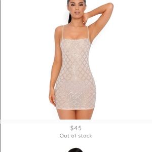 Oh Polly Sequin Nude dress. Size XS/S.